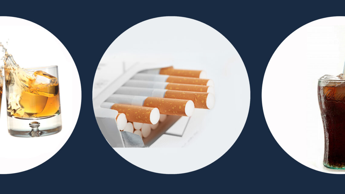Tres drogas legales: alcohol, tabaco y azúcar